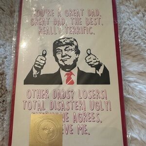 Humorous Father's Day Card with Red Accents